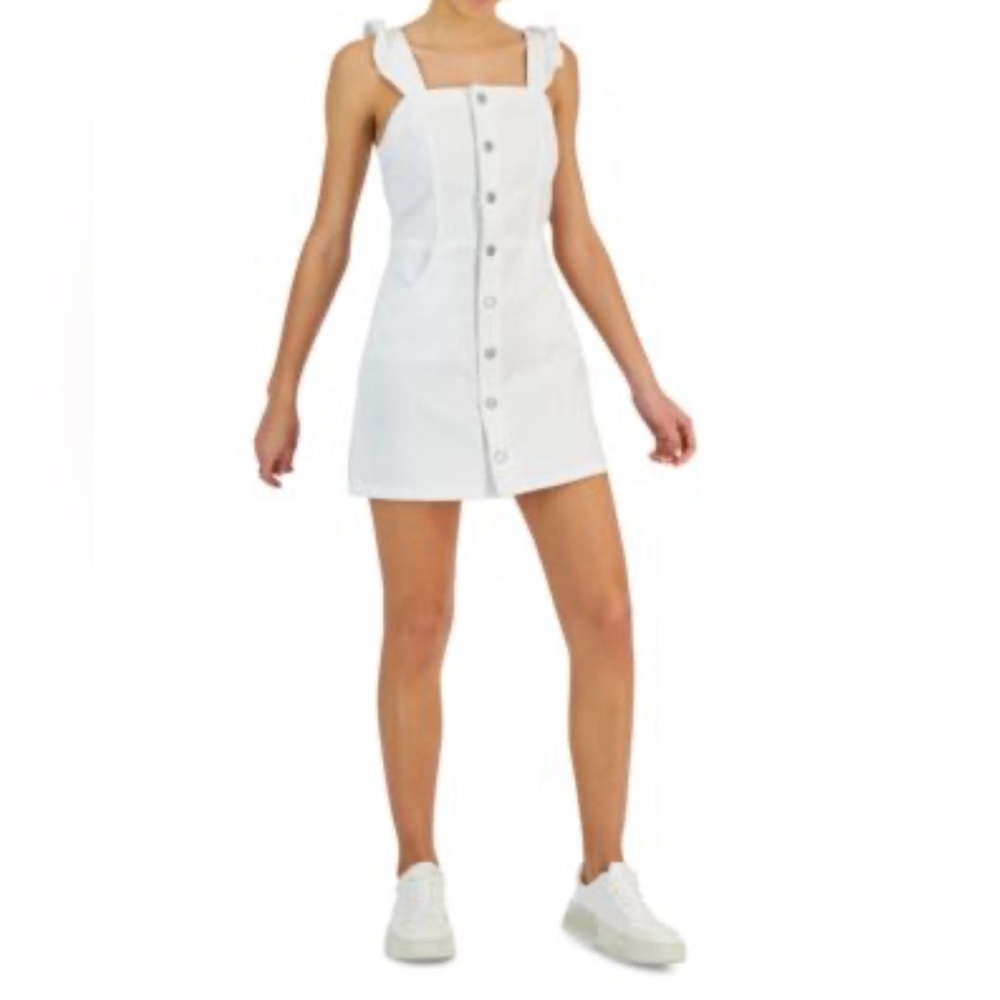 White Button-Down Women's Dress